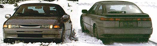 Front and rear shots of SVX in snow